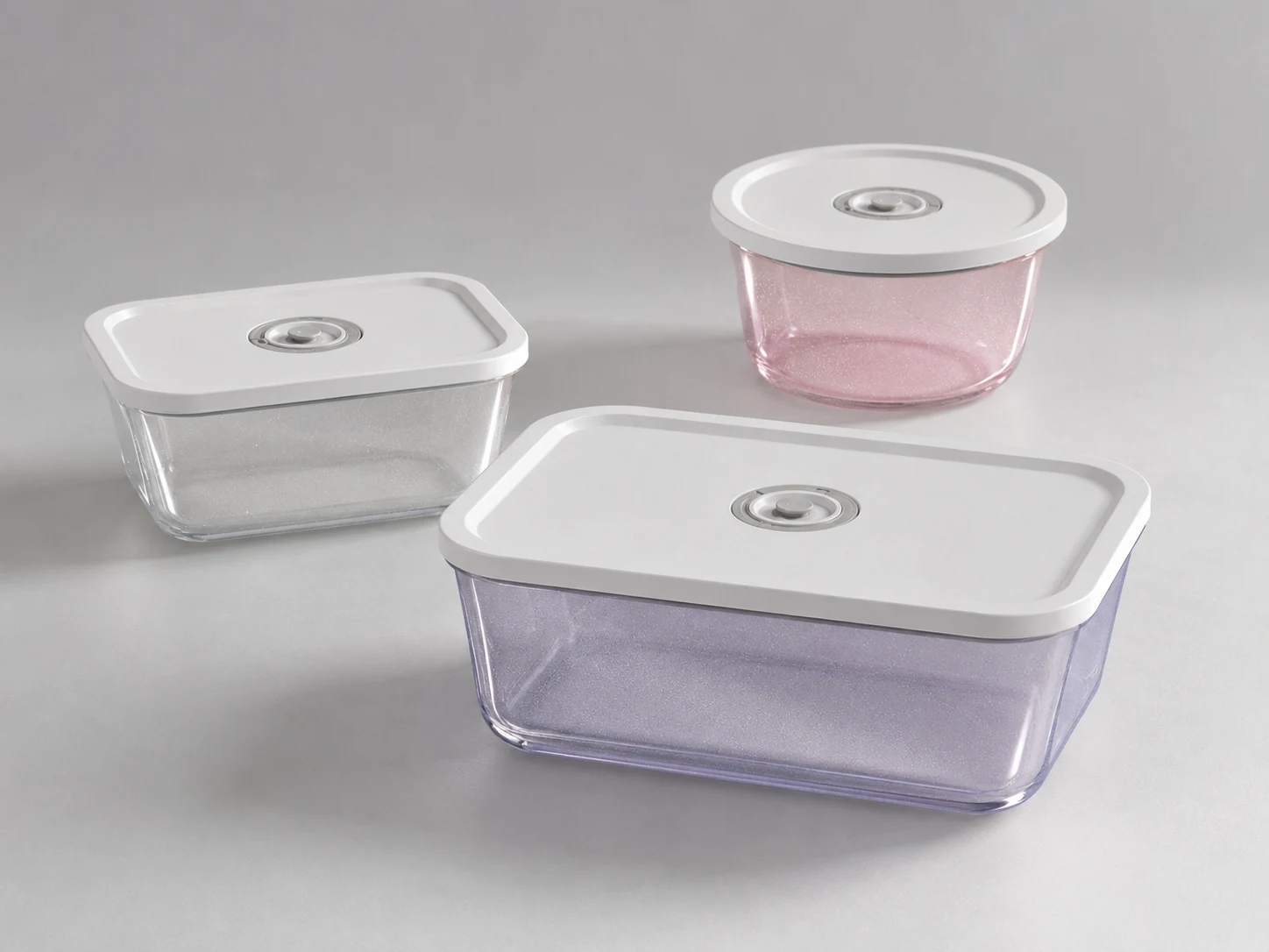 Glitter-finish silicone-coated glass food containers